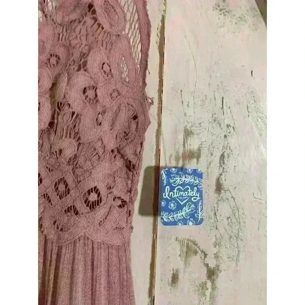 NWT Free People Intimately Collection Women Adela‎ Slip Rose Lace Dress XS